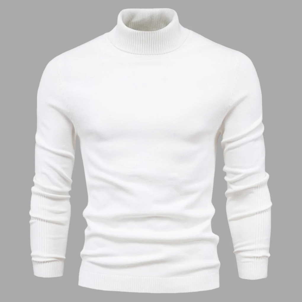 Sweter męski z golfem dopasowany