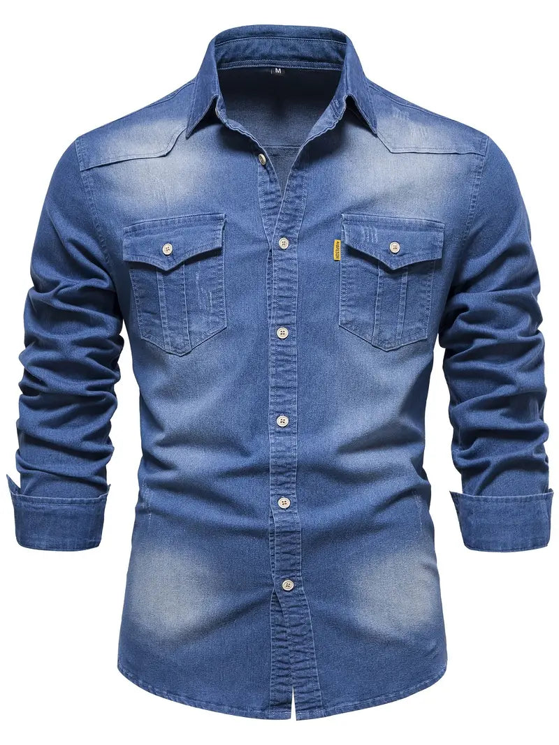 Koszula jeansowa męska slim fit ze stretchem