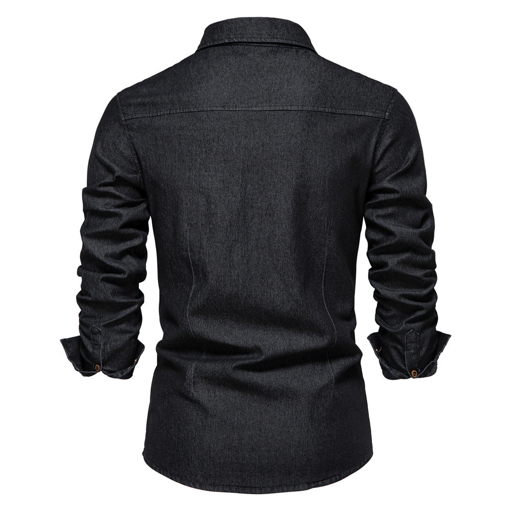Koszula jeansowa męska slim fit ze stretchem