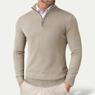 Sweter męski half zip ze stójką dopasowany