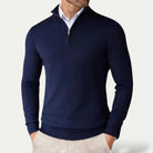 Sweter męski half zip ze stójką dopasowany