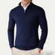 Sweter męski half zip ze stójką dopasowany