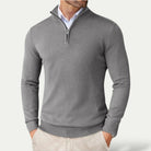 Sweter męski half zip ze stójką dopasowany