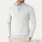 Sweter męski half zip ze stójką dopasowany