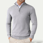 Sweter męski half zip ze stójką dopasowany