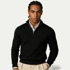 Sweter męski half zip ze stójką dopasowany